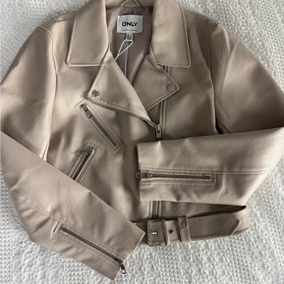 ONLY Women's Vegan Leather Biker Jacket - Picture 4 of 14